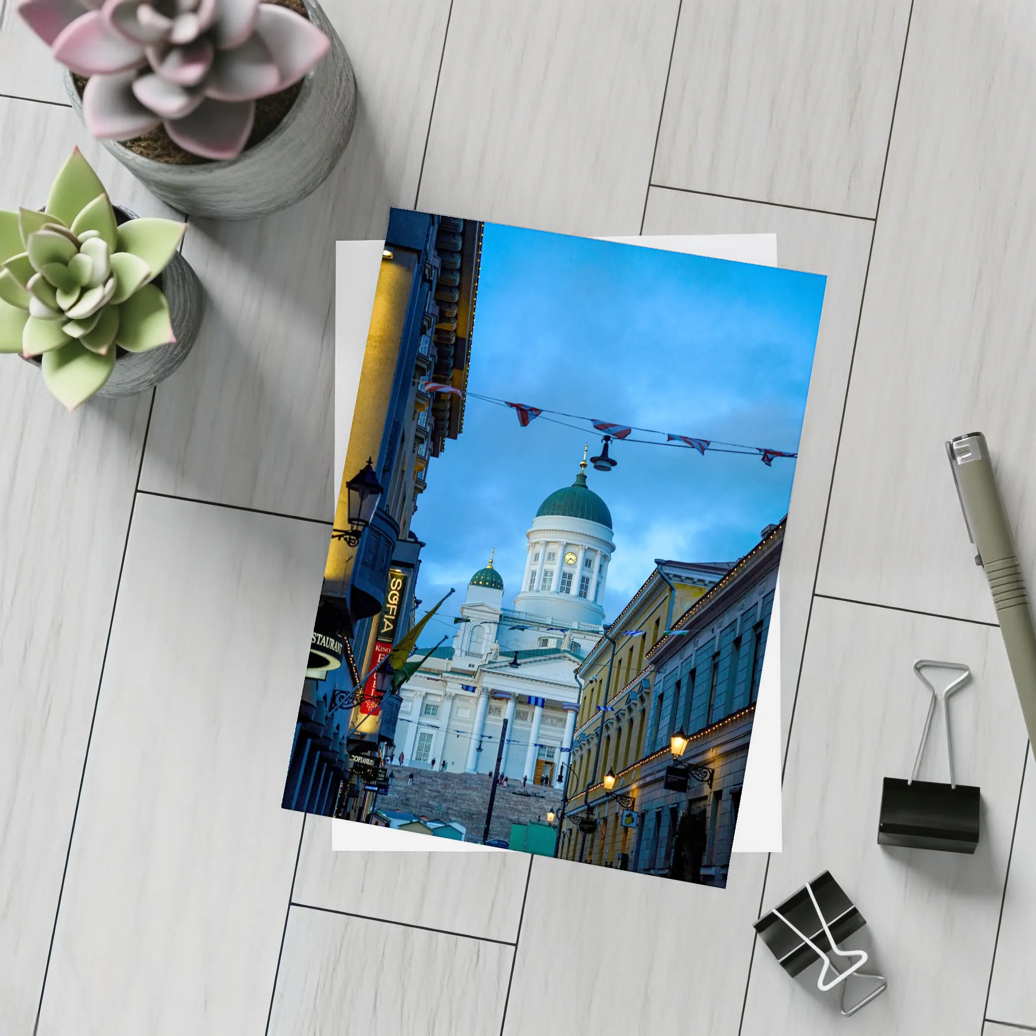Helsinki Cathedral Green Dome Blue Dusk – Postcards