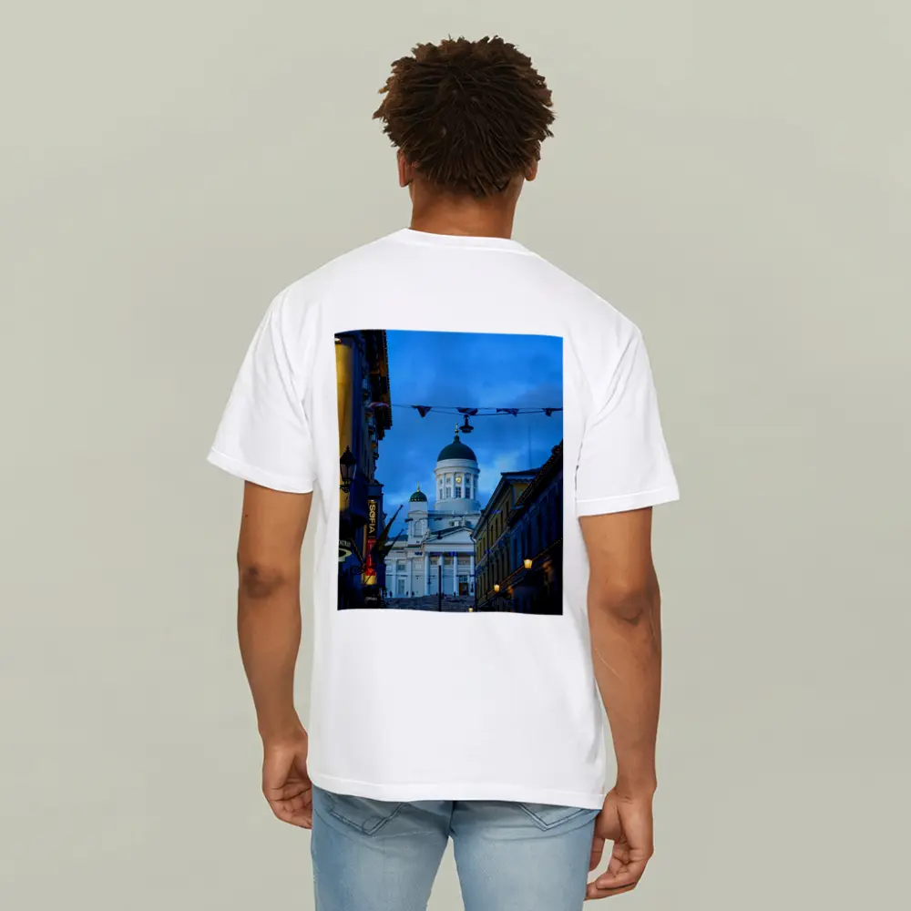 Helsinki Cathedral Green Dome Blue Dusk – T-Shirts