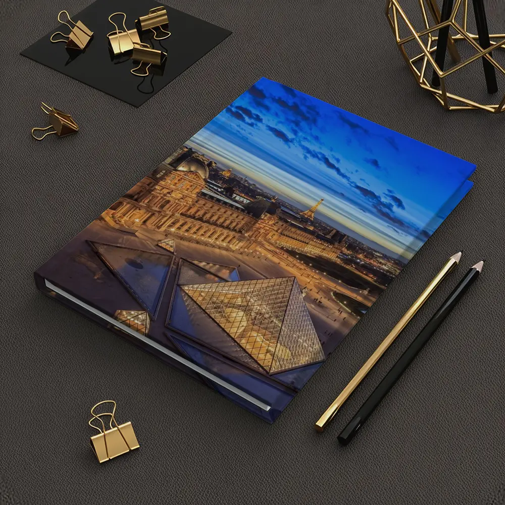 Louvre Museum Paris Eiffel Tower Dusk – Notebooks