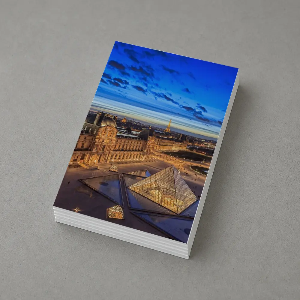 Louvre Museum Paris Eiffel Tower Dusk – Postcards