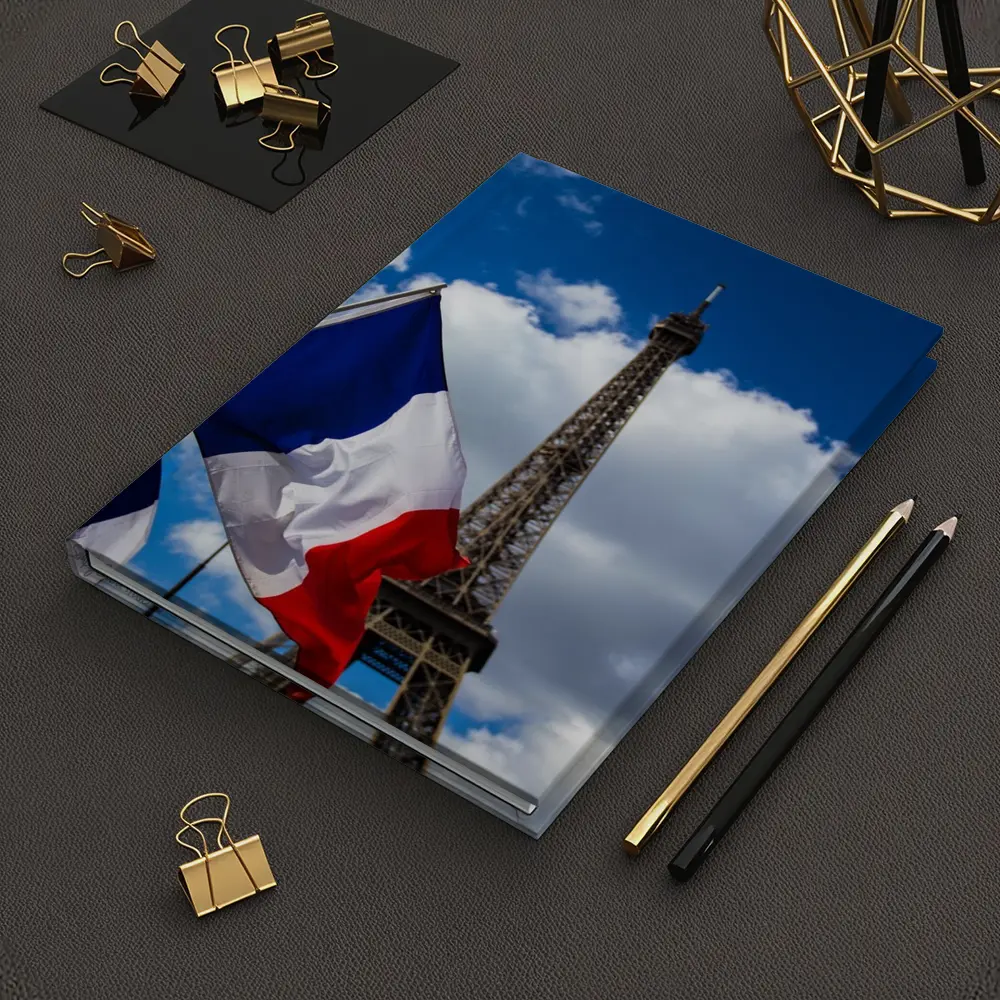 French Flag Eiffel Tower Paris Blue Sky – Notebooks