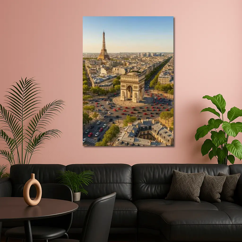 Arc de Triomphe Paris Aerial City View – Wall Art