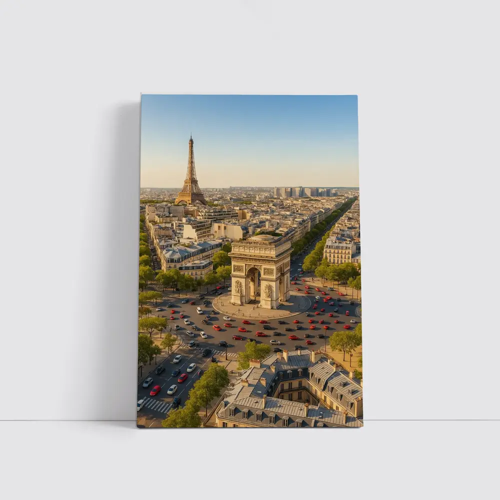 Arc de Triomphe Paris Aerial City View – Wall Art