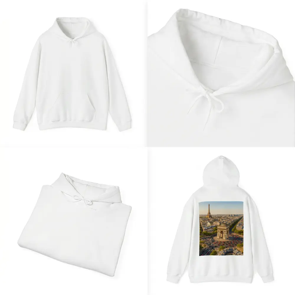 Arc de Triomphe Paris Aerial City View – Hoodies