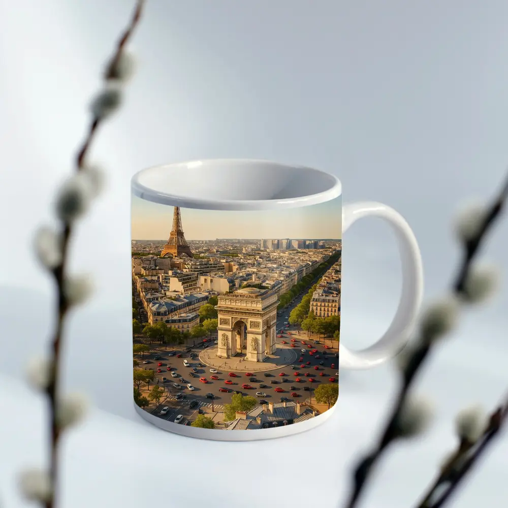 Arc de Triomphe Paris Aerial City View – Mugs