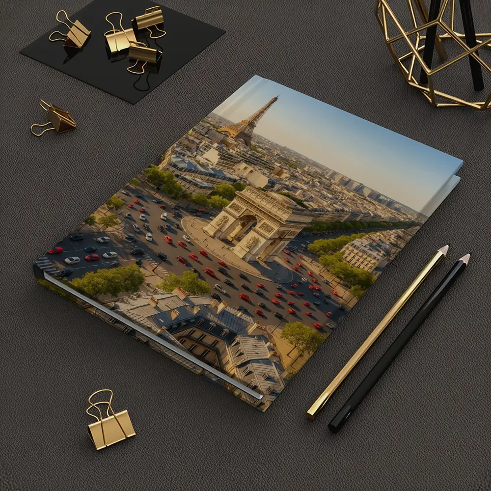 Arc de Triomphe Paris Aerial City View – Notebooks