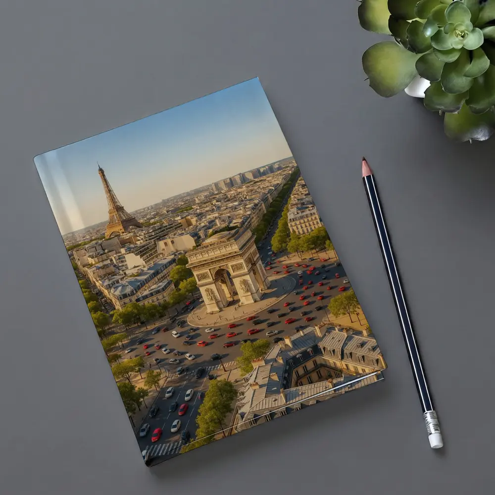 Arc de Triomphe Paris Aerial City View – Notebooks