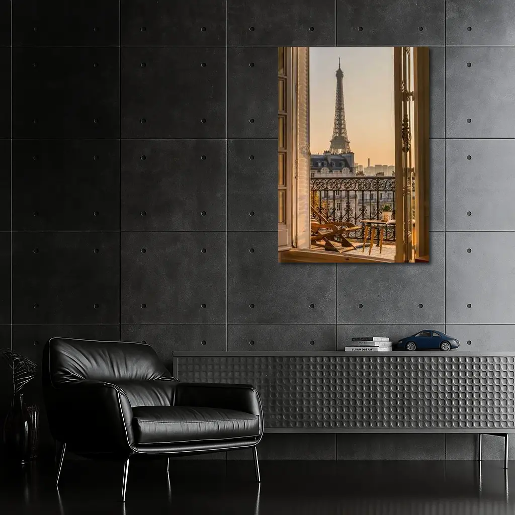 Eiffel Tower View From Paris Balcony – Wall Art