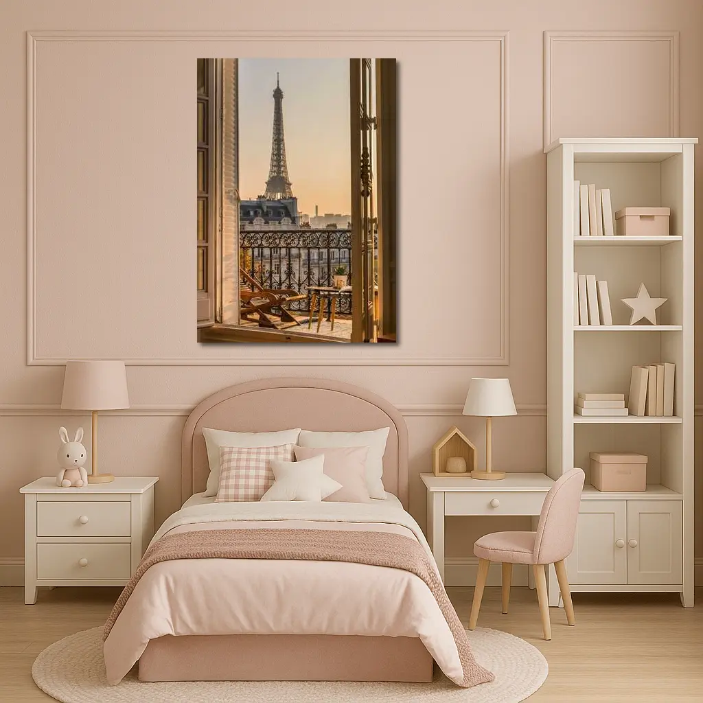 Eiffel Tower View From Paris Balcony – Wall Art
