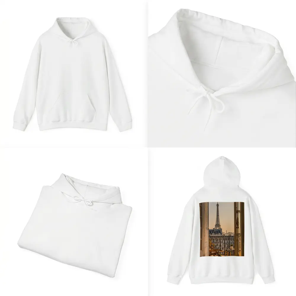 Eiffel Tower View From Paris Balcony – Hoodies