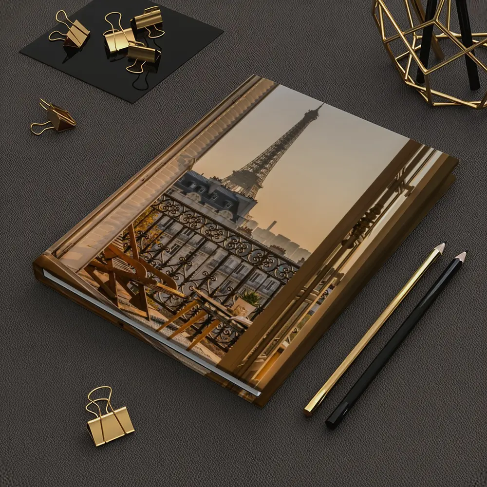 Eiffel Tower View From Paris Balcony – Notebooks