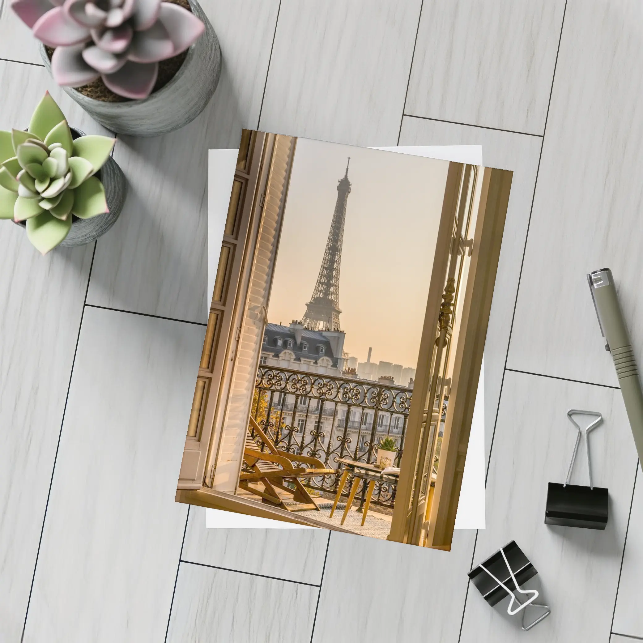 Eiffel Tower View From Paris Balcony – Postcards