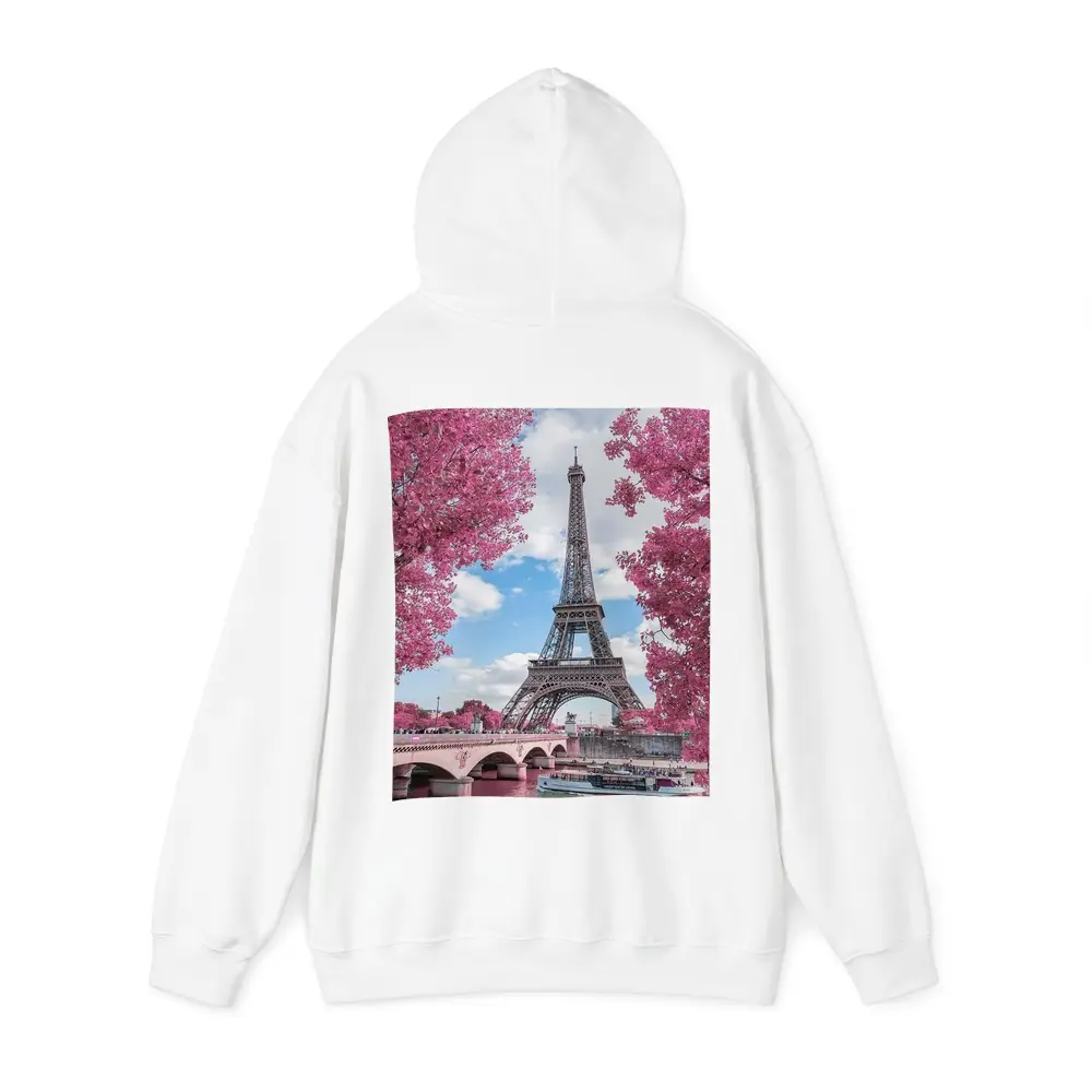 Eiffel Tower Paris Pink Blossoms River View – Hoodies