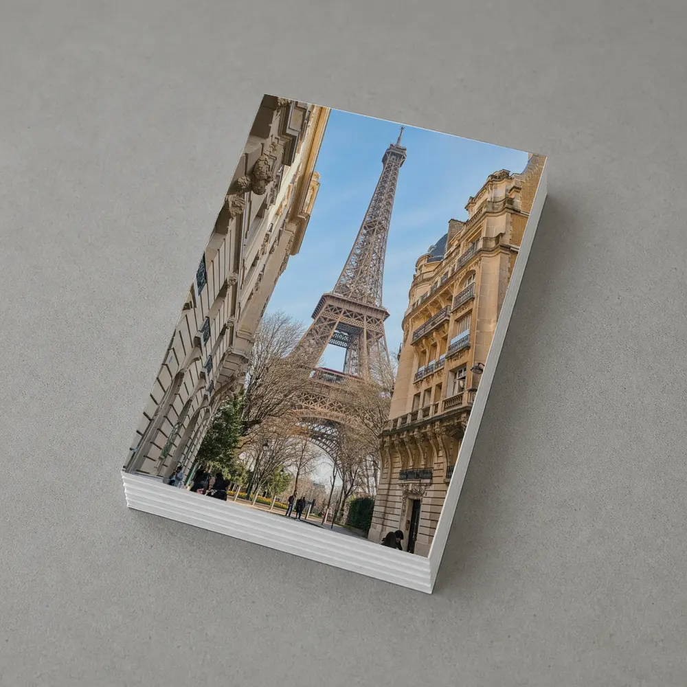 Eiffel Tower Paris Street View Blue Sky – Postcards
