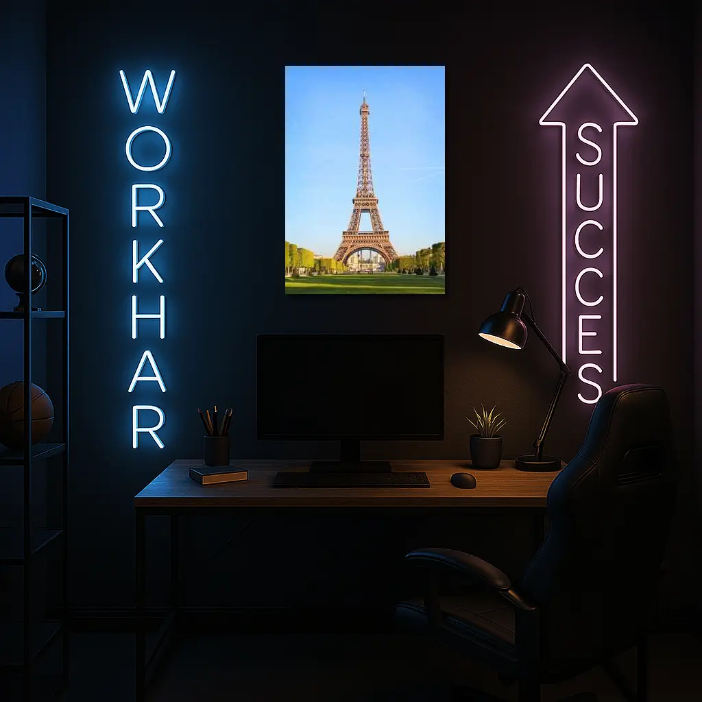 Eiffel Tower Paris Blue Sky Green Gardens – Wall Art