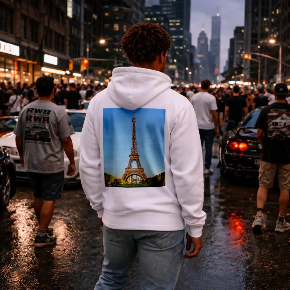 Eiffel Tower Paris Blue Sky Green Gardens – Hoodies