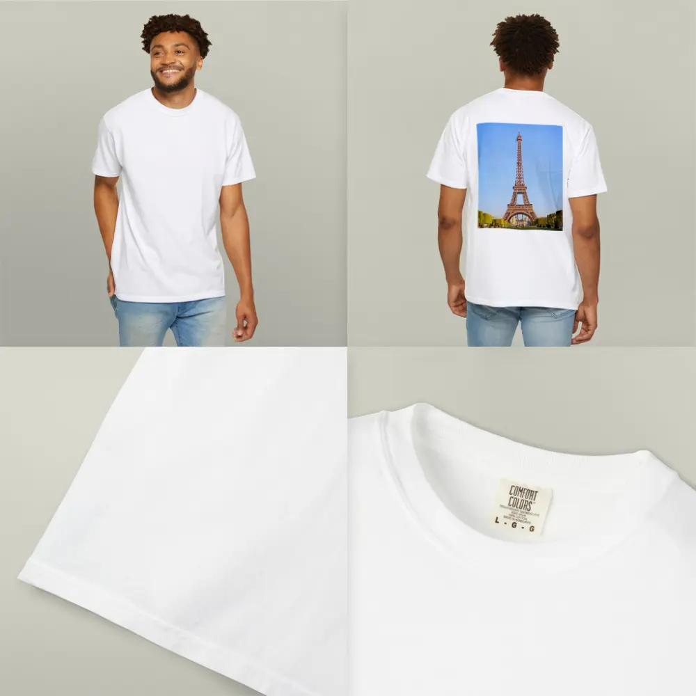 Eiffel Tower Paris Blue Sky Green Gardens – T-Shirts