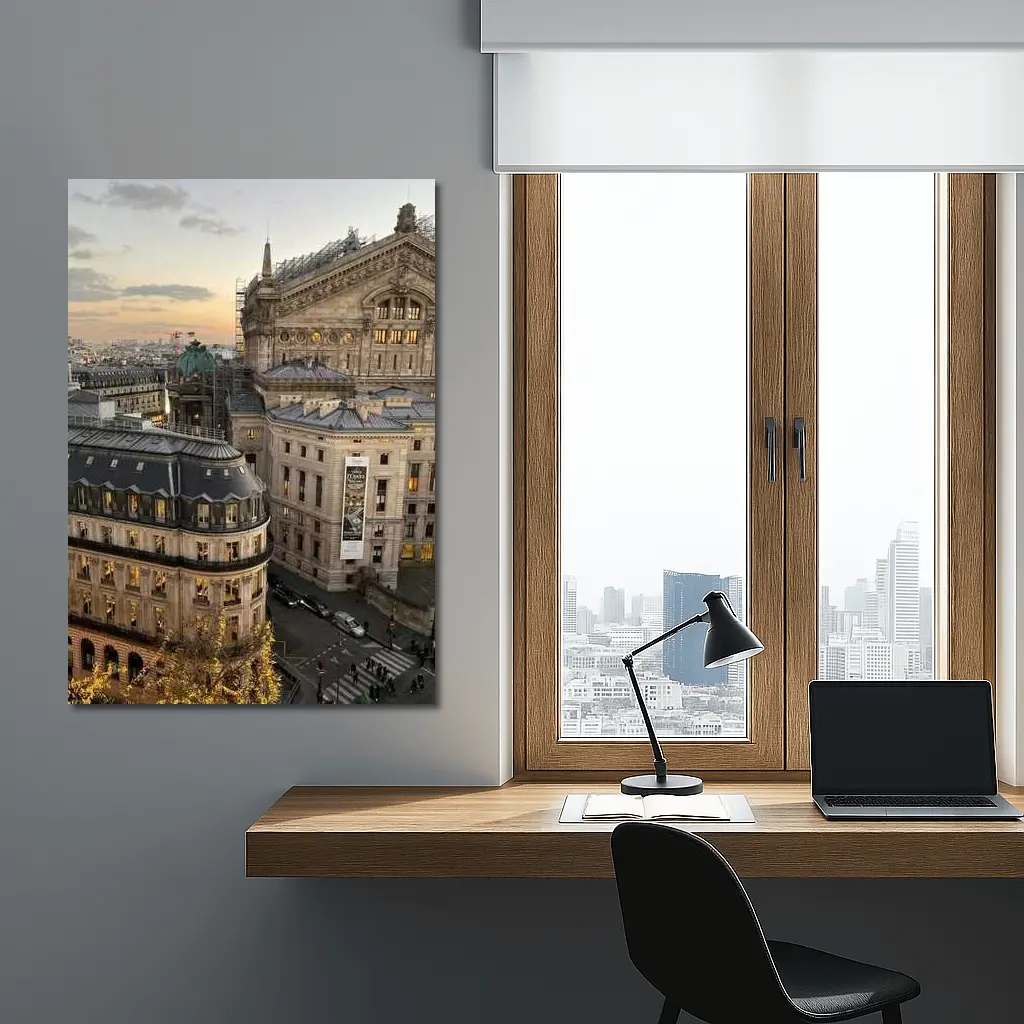 Paris Opera House Rooftop View At Sunset – Wall Art