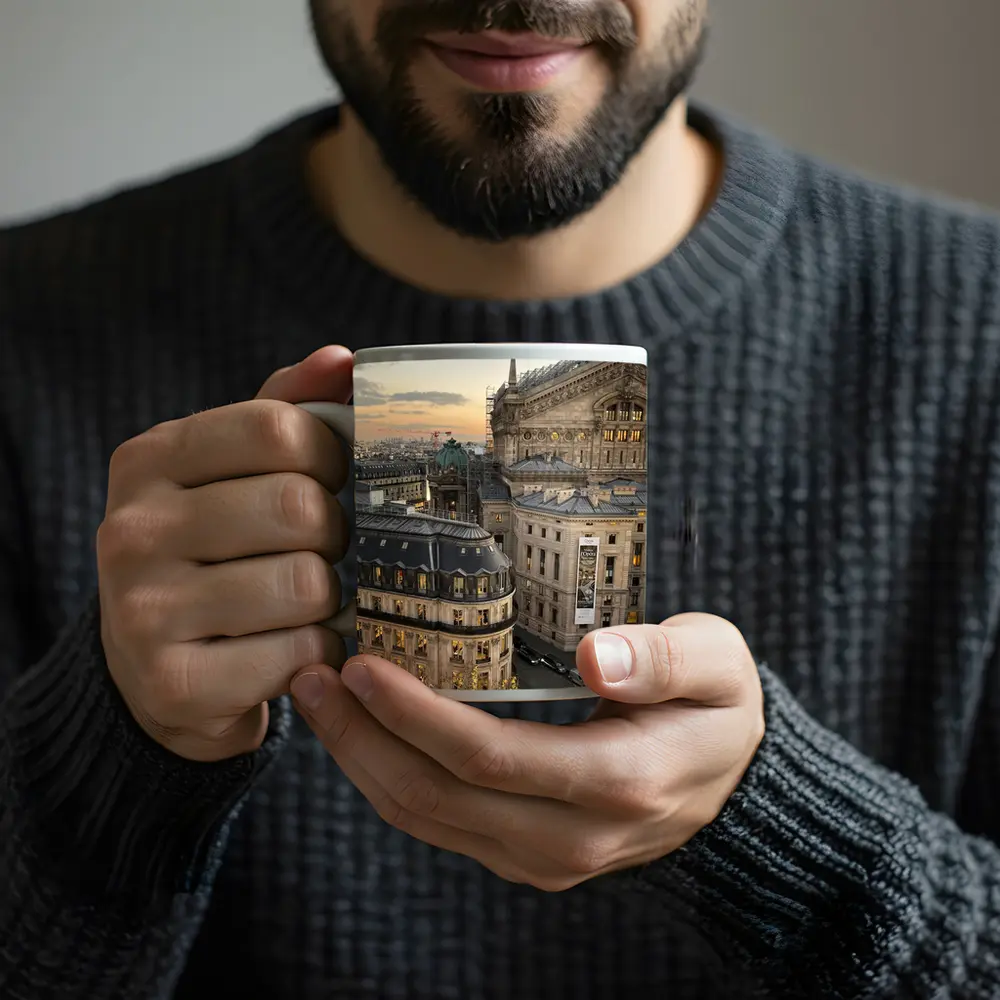 Paris Opera House Rooftop View At Sunset – Mugs