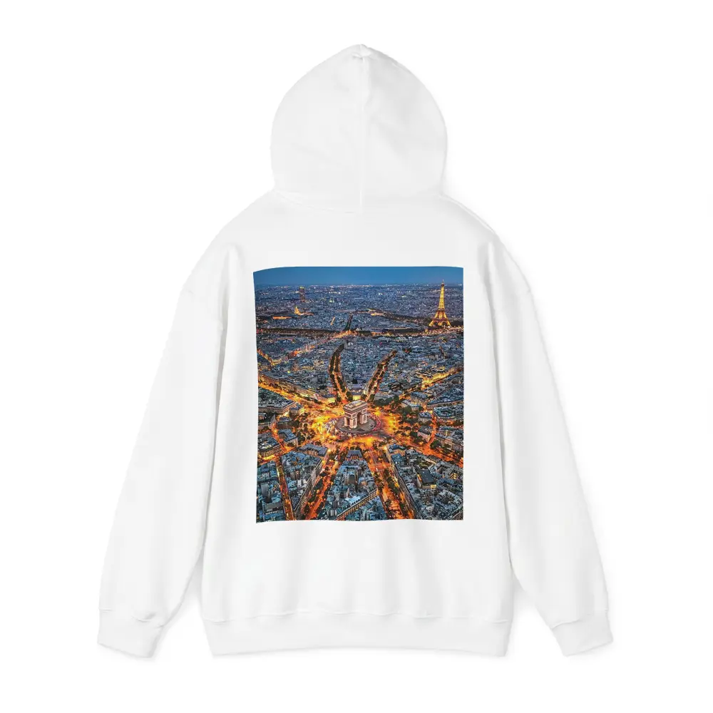 Arc de Triomphe Paris Aerial Night View – Hoodies