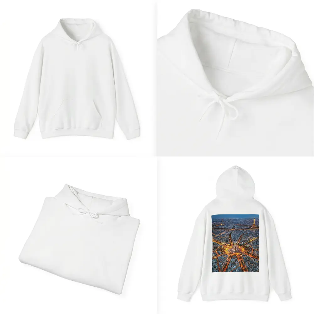Arc de Triomphe Paris Aerial Night View – Hoodies