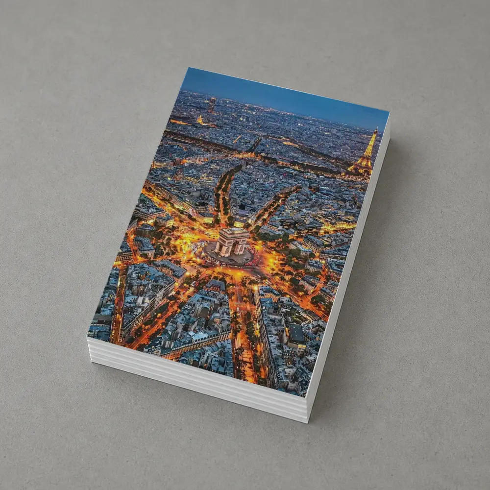 Arc de Triomphe Paris Aerial Night View – Postcards