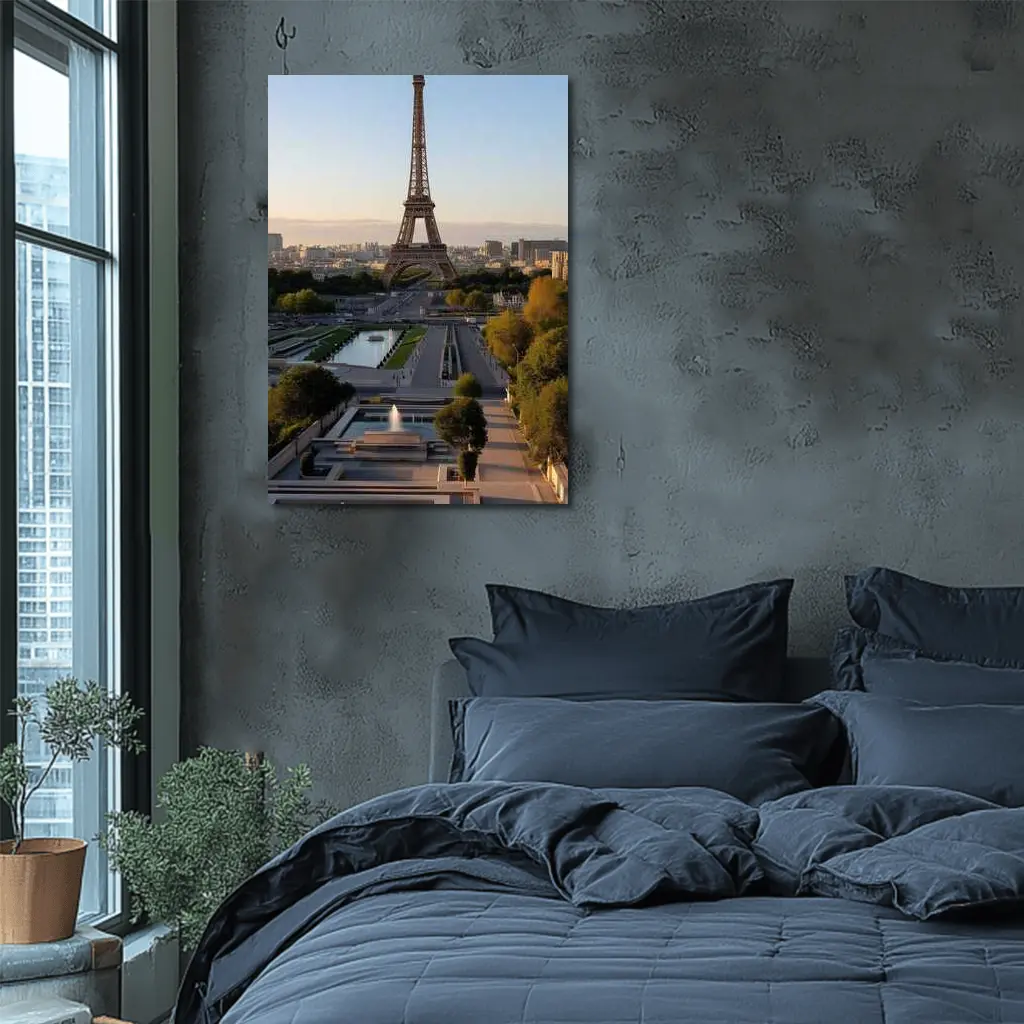 Eiffel Tower Paris City Skyline Golden Hour – Wall Art