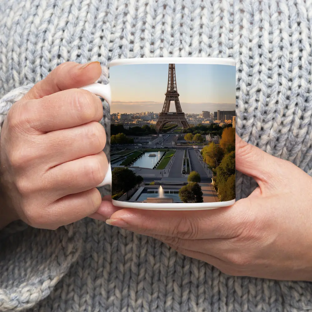 Eiffel Tower Paris City Skyline Golden Hour – Mugs