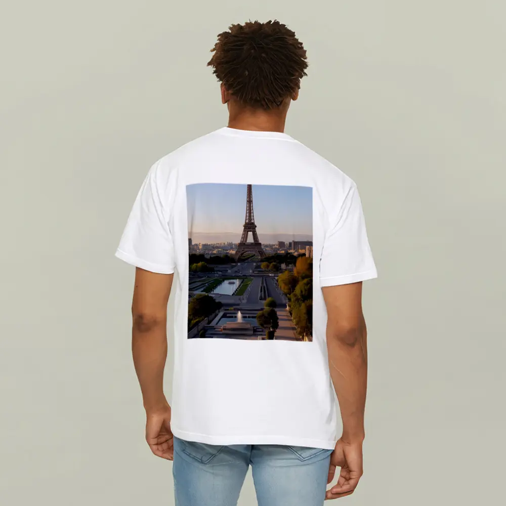Eiffel Tower Paris City Skyline Golden Hour – T-Shirts