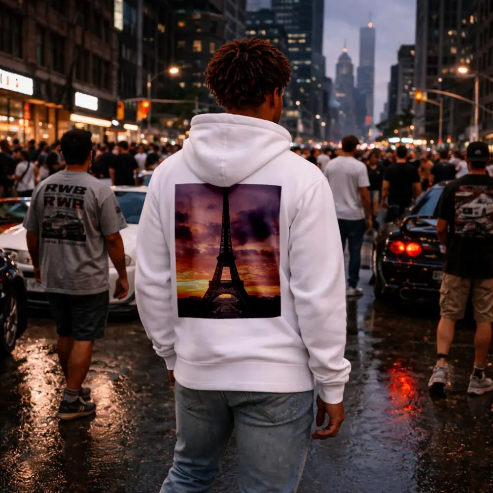 Eiffel Tower Paris Sunset Purple Sky – Hoodies