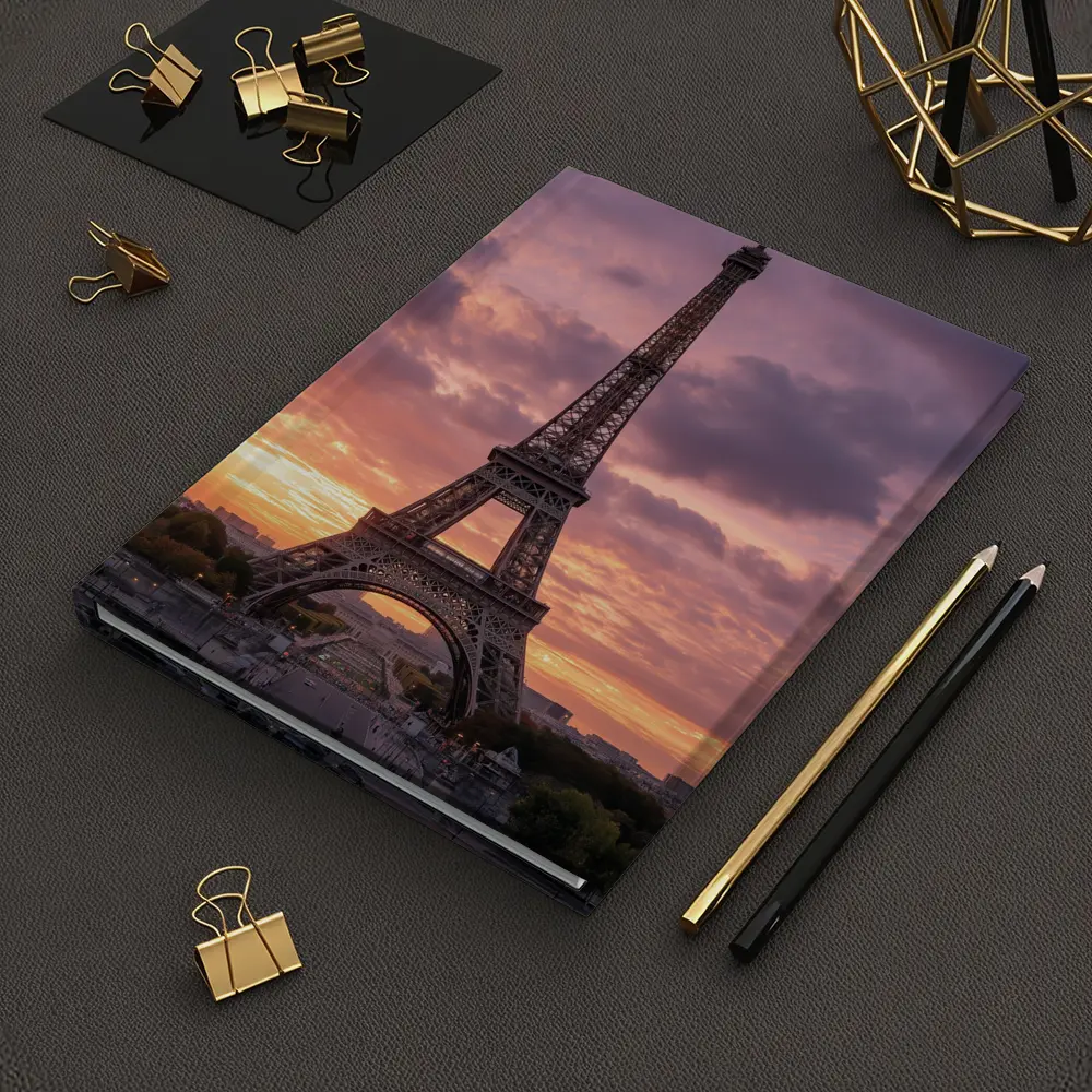 Eiffel Tower Paris Sunset Purple Sky – Notebooks