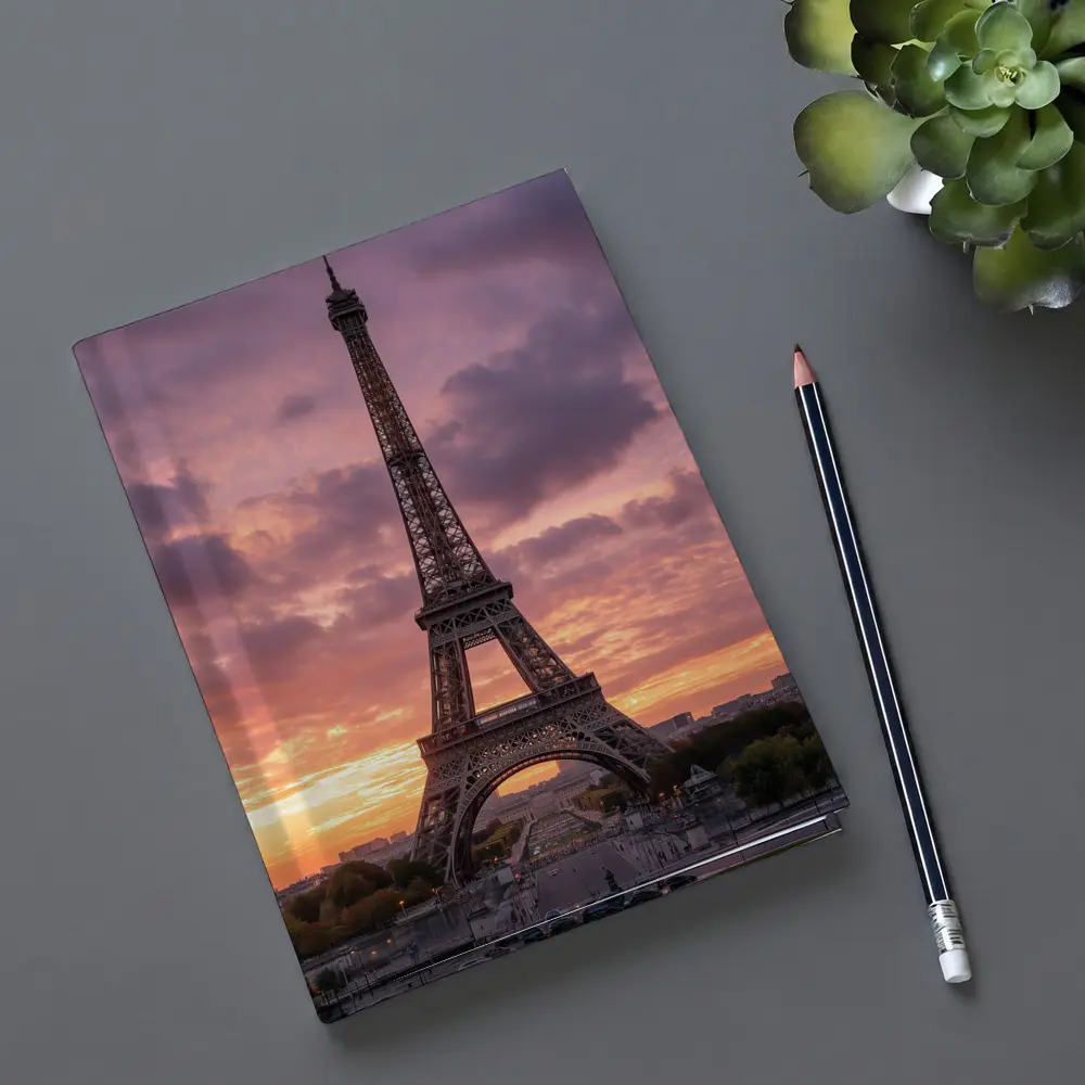 Eiffel Tower Paris Sunset Purple Sky – Notebooks