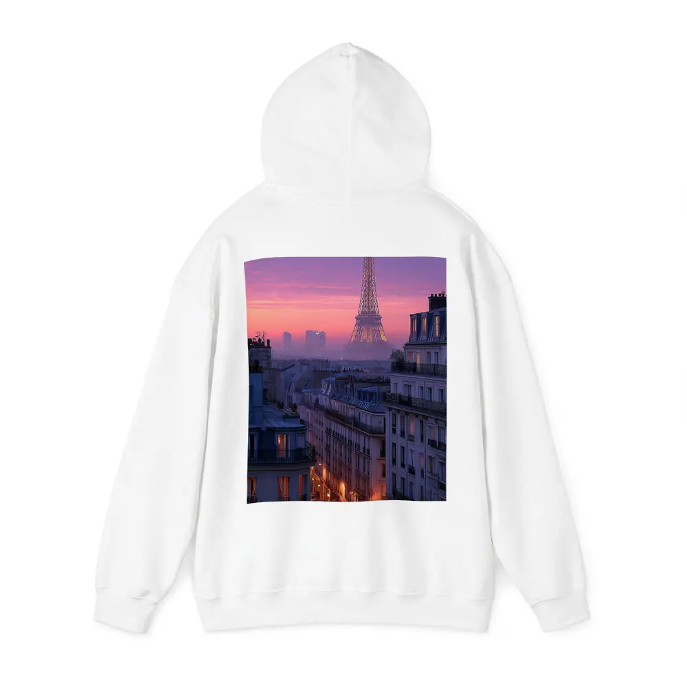 Eiffel Tower Paris Purple Sunset Cityscape – Hoodies