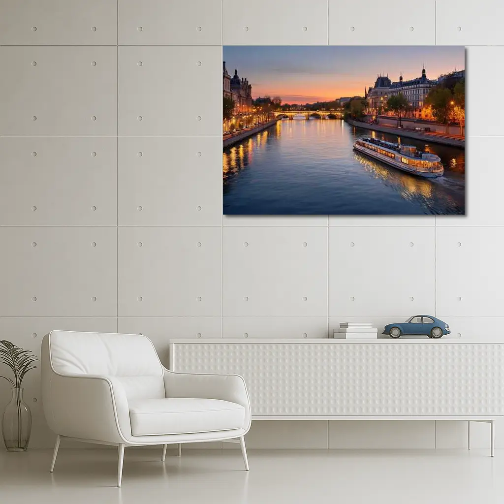 Seine River Paris Sunset Golden Hour – Wall Art