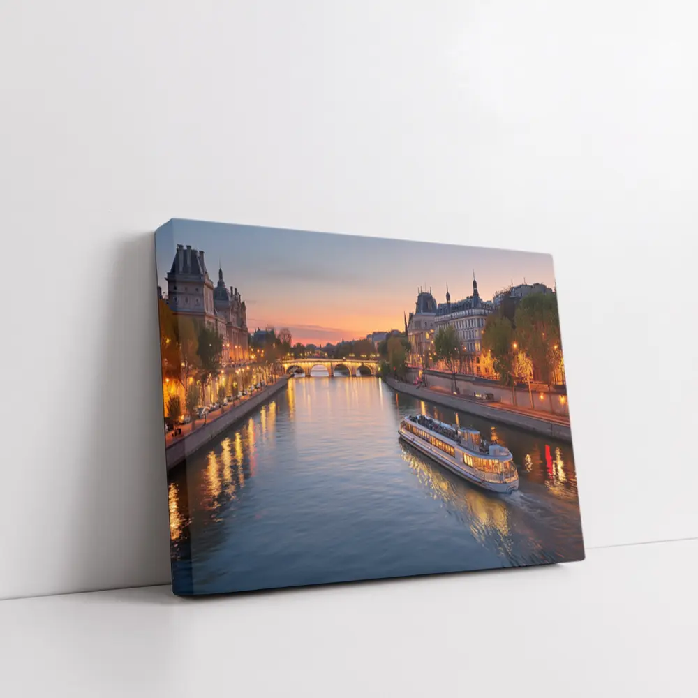 Seine River Paris Sunset Golden Hour – Wall Art