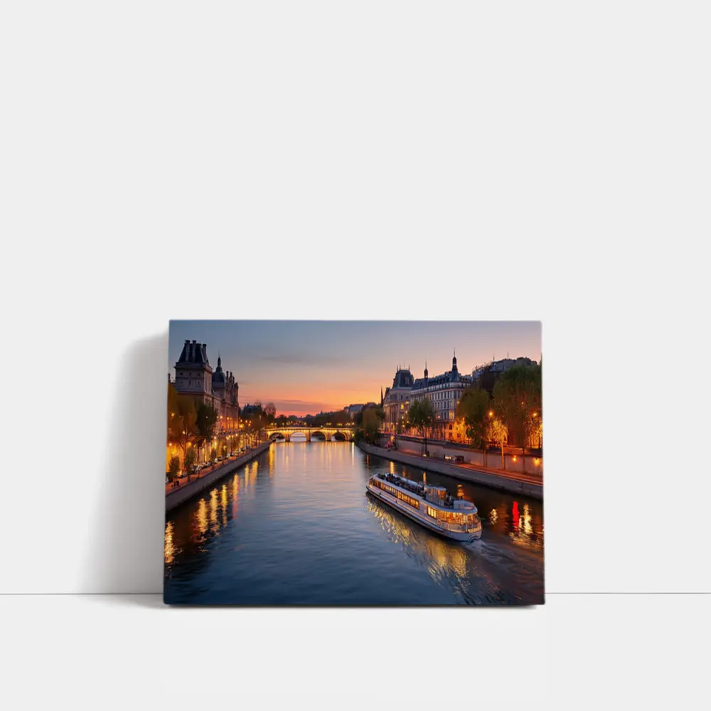 Seine River Paris Sunset Golden Hour – Wall Art