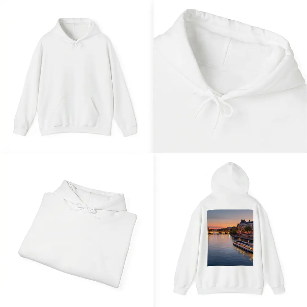 Seine River Paris Sunset Golden Hour – Hoodies
