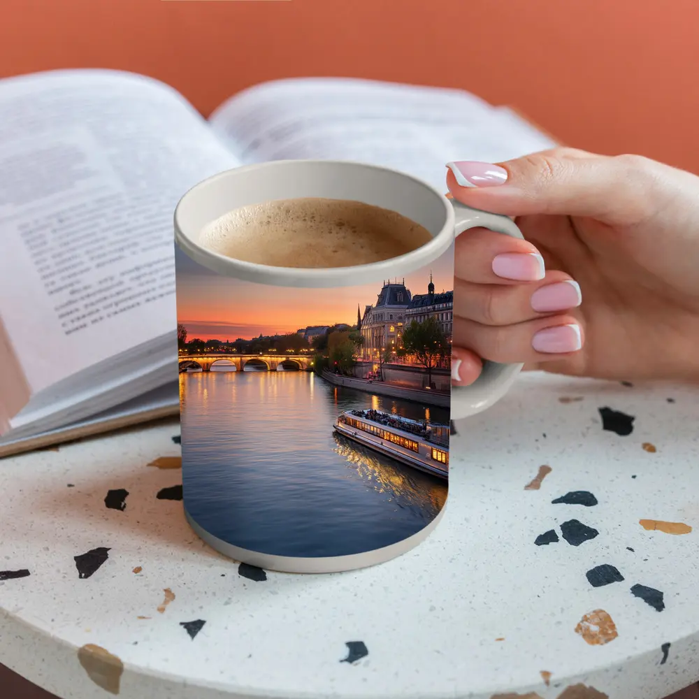 Seine River Paris Sunset Golden Hour – Mugs