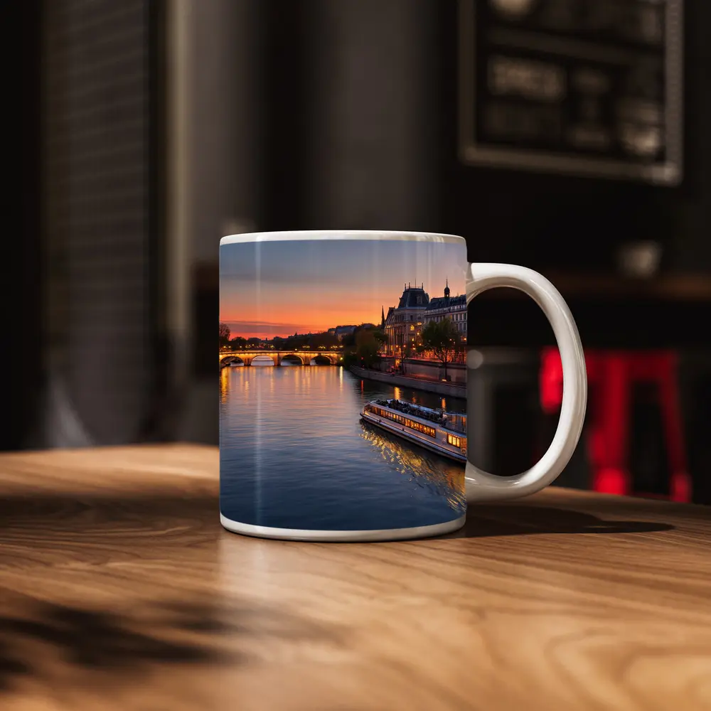 Seine River Paris Sunset Golden Hour – Mugs