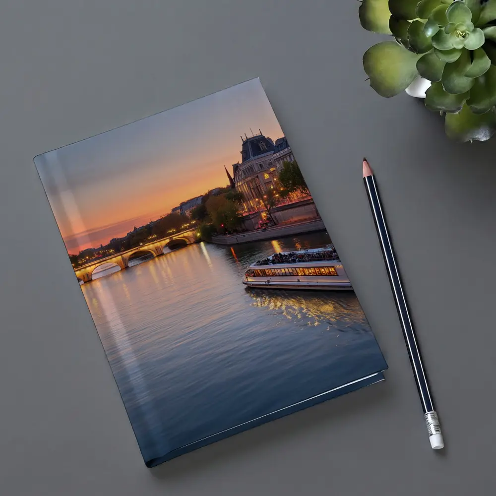 Seine River Paris Sunset Golden Hour – Notebooks
