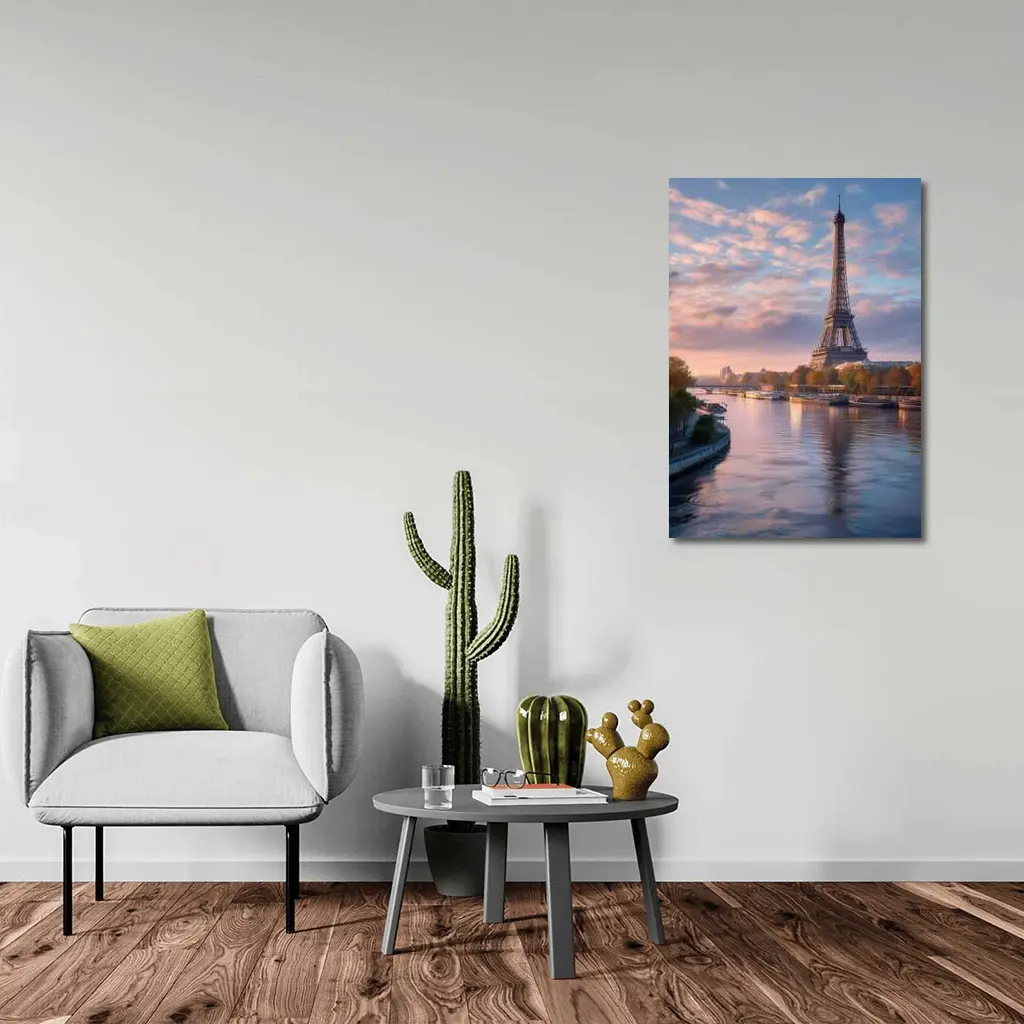 Eiffel Tower Paris Seine River Sunset – Wall Art