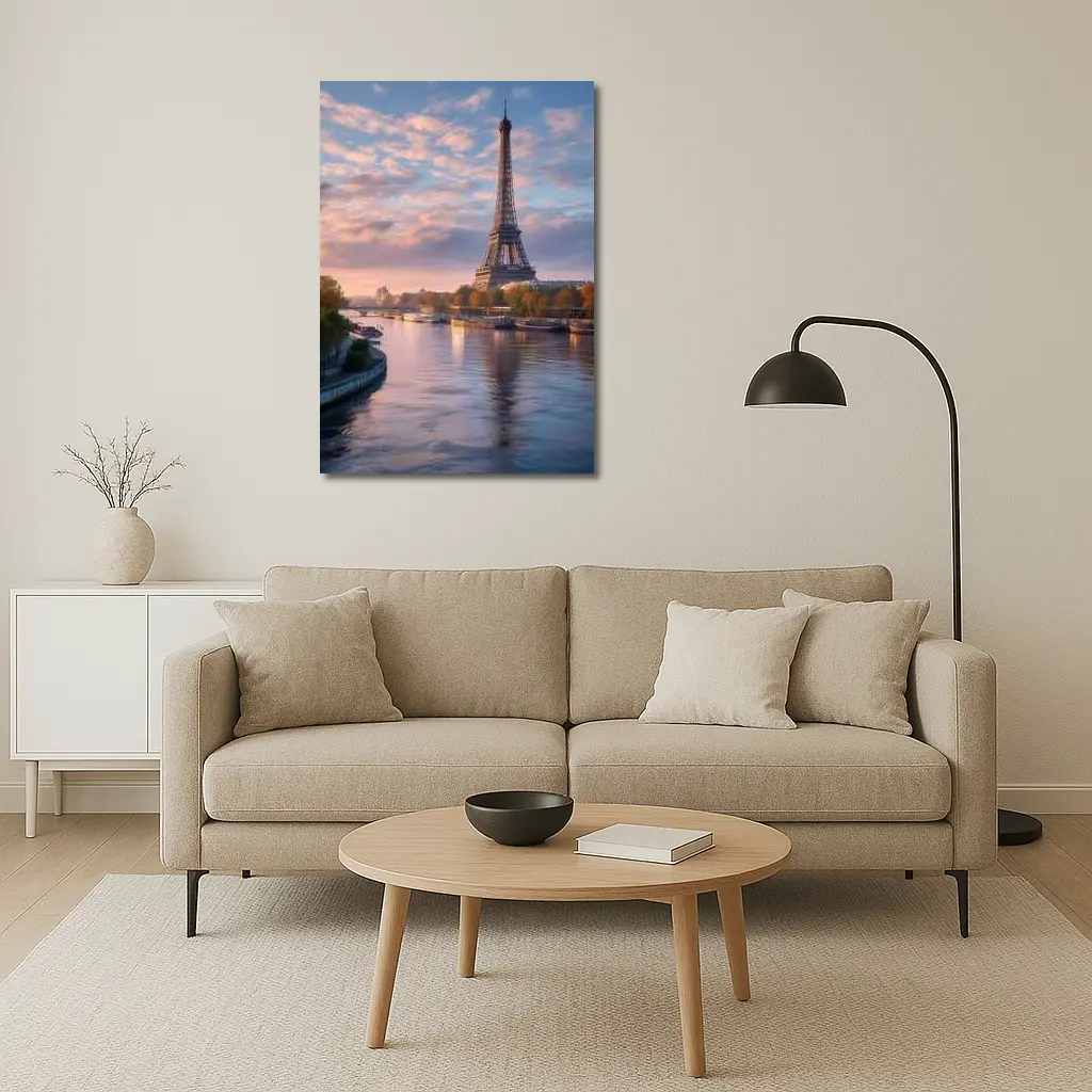 Eiffel Tower Paris Seine River Sunset – Wall Art