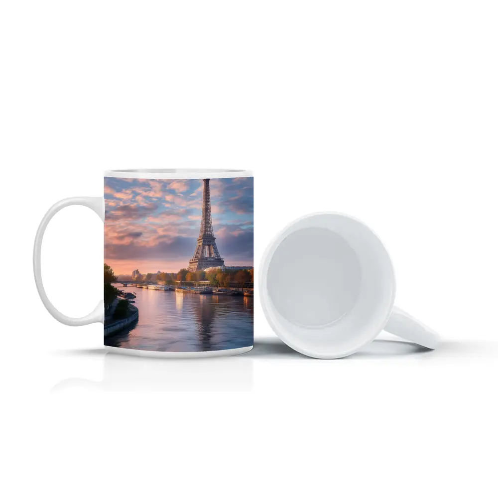 Eiffel Tower Paris Seine River Sunset – Mugs