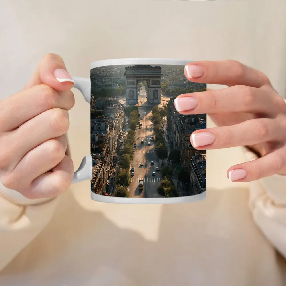 Arc de Triomphe Paris Aerial City View – Mugs