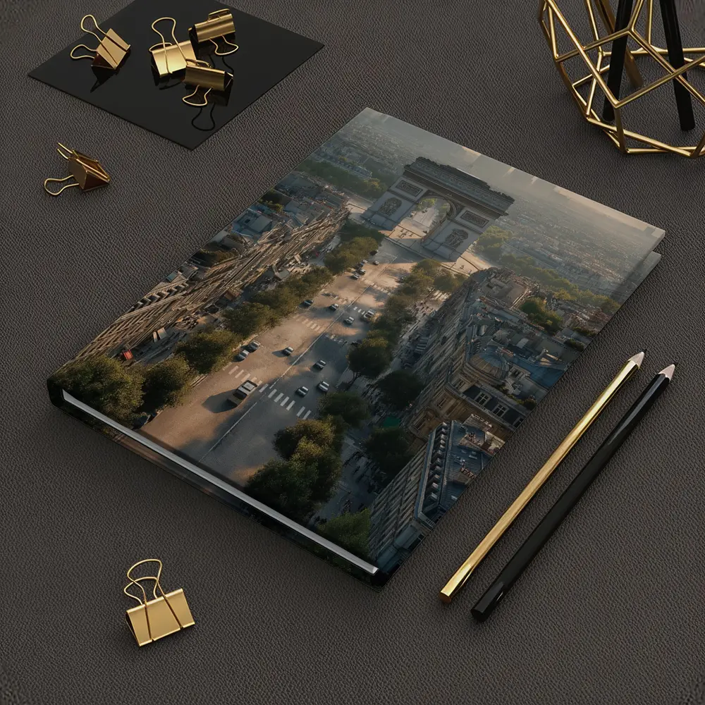 Arc de Triomphe Paris Aerial City View – Notebooks