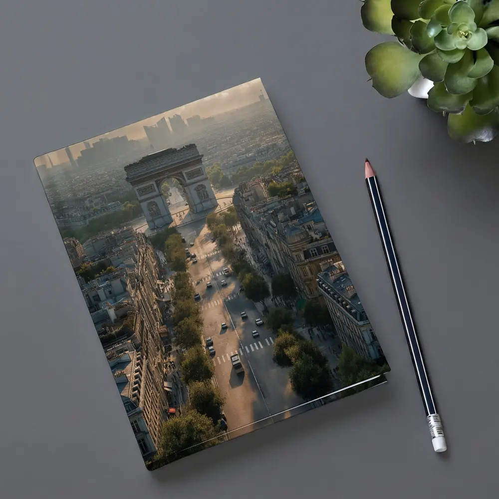 Arc de Triomphe Paris Aerial City View – Notebooks
