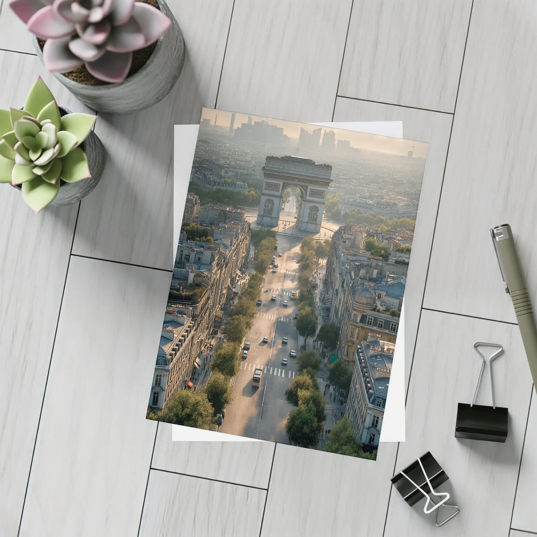 Arc de Triomphe Paris Aerial City View – Postcards