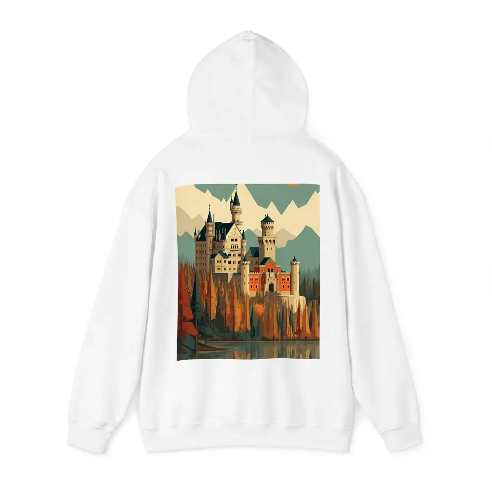 Neuschwanstein Castle Autumn Mountains Flat Art – Hoodies