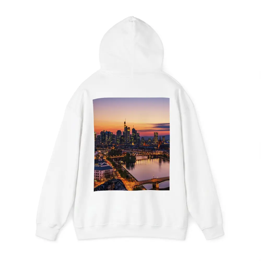 Frankfurt Skyline At Sunset Over River – Hoodies