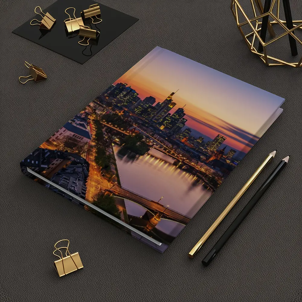 Frankfurt Skyline At Sunset Over River – Notebooks